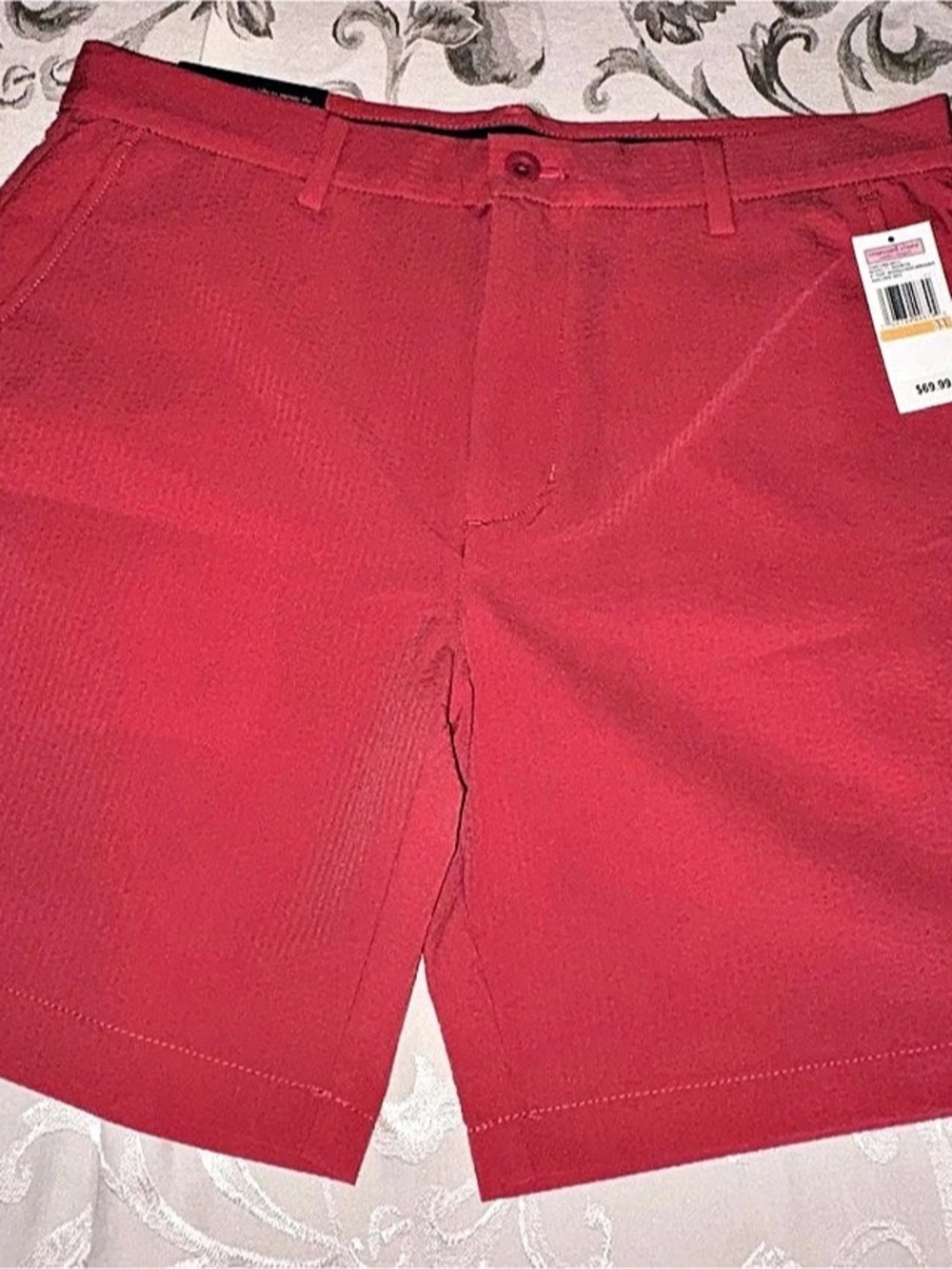 Vineyard Vines Classic Fit 8" Perf Seersucker Breaker Short Flat Front Shorts Si